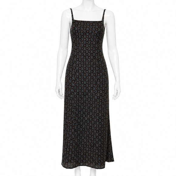 Petite Sophisticate Dresses & Skirts - Vintage Y2K Petite Sophisticate Brown Floral Maxi Dress Women's 0 Square Neck
